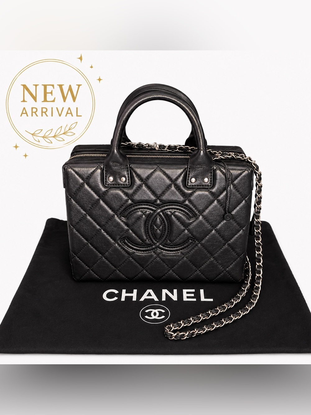 🖤✨ Women’s Quilted Vanity Top Handle Bag ✨🖤